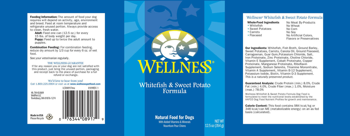 Wellness Complete Health Natural Whitefish and Sweet Potato Recipe