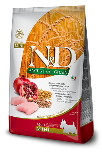 Farmina N&D Dog Ancestral Grain Chicken & Pomegranate Mini Adult Dry Food