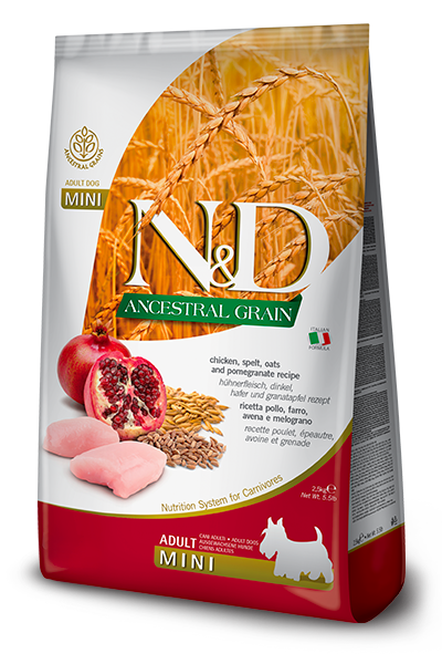 Farmina N&D Dog Ancestral Grain Chicken & Pomegranate Mini Adult Dry Food