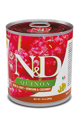 Farmina N&D Dog GF Quinoa Skin & Coat Venison Can