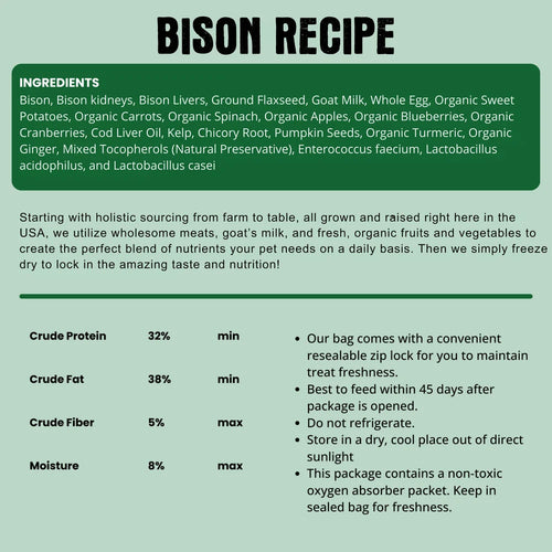 Shepherd Boy Farms Freeze Dried Raw Bison14oz