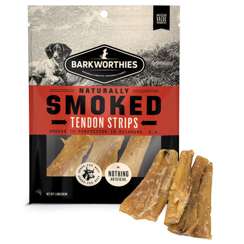Barkworthies Smoked Tendon Strips Dog Treat