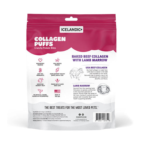 Icelandic+ Beef Collagen Puffs with Marrow Treats for Dogs (2.5 oz)