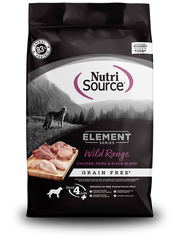 NutriSource® Element Series Wild Range Recipe Grain Free Chicken, Pork & Bison Blend Dog Food