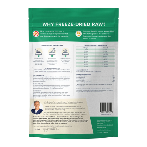 Dr Marty Dog Freeze Dried Essential Wellness Premium Origin 16oz