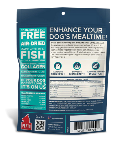 Plato Fish & Collagen Food Topper Dog Treats