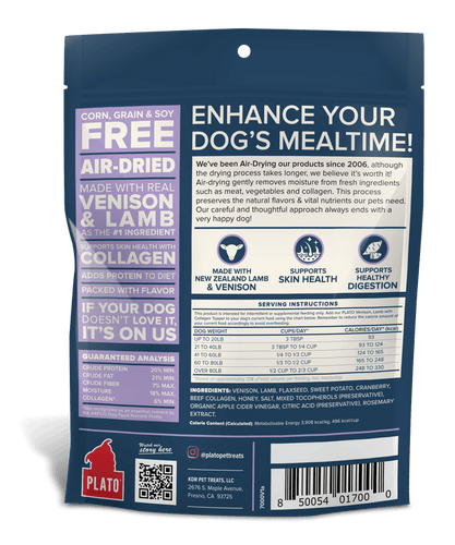 Plato Venison, Lamb & Collagen Food Topper Recipe For Dogs (12 oz)