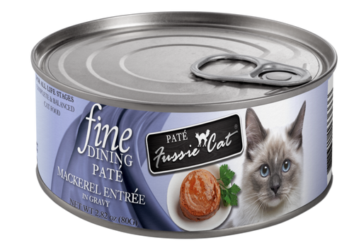 Fussie Cat Fine Dining - Pate - Mackerel Entree in Gravy Canned Cat Food (2.82 oz (80g) Can)