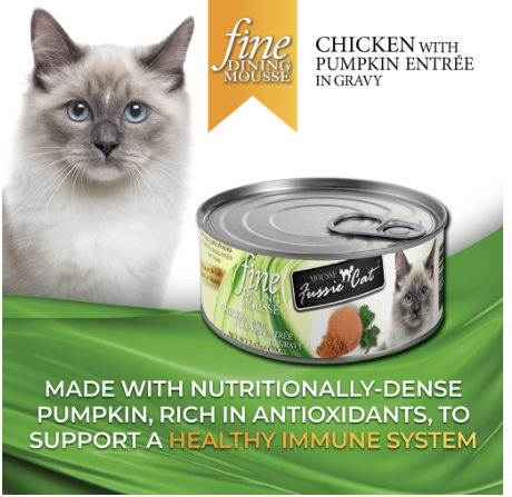 Fussie Cat Fine Dining - Mousse Chicken with Pumpkin Entree in Gravy Canned Cat Food