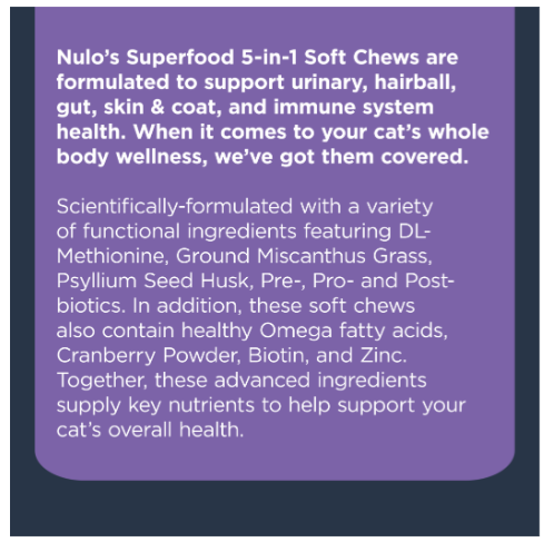 Nulo’s Superfood 5-in-1 Soft Chews for Cats (2.6 Oz)