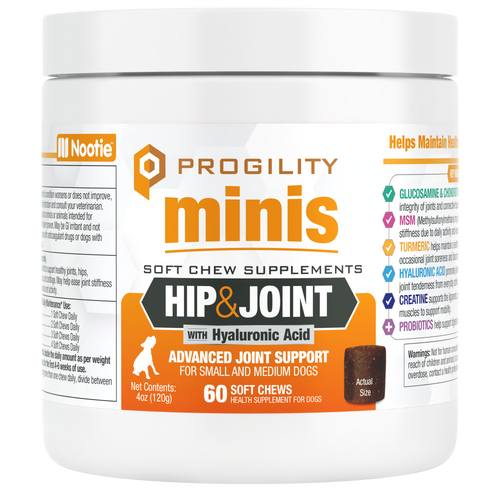 Nootie Progility Minis Hip & Joint Soft Chew Supplement For Small & Medium Size Dogs (60 Count)