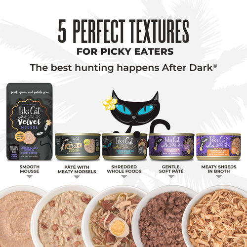 Tiki Cat After Dark Shreds Turkey & Turkey Liver Recipe in Broth Wet Cat Food