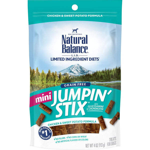 Natural Balance Limited Ingredient Diets Mini Jumpin Stix Chicken Sweet Potato Formula with Glucosamine Chondroitin Dog Treats Canton NC Waynesville NC The Dog House NC