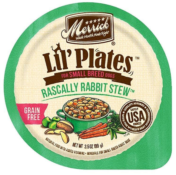 Merrick Lil' Plates Small Breed Grain Free Rascally Rabbit Stew Dog Food Tray