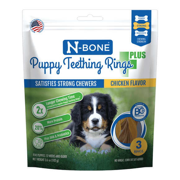 N-Bone® Puppy Teething Rings Plus Chicken Flavor (3 Count 3.6 Oz.)