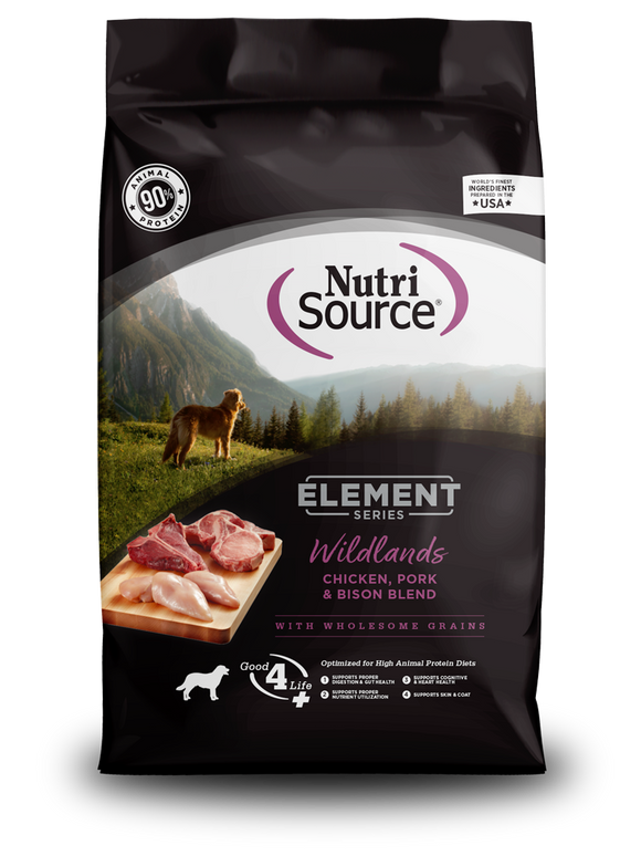 NutriSource Element Series Wildlands Chicken, Pork, & Bison High Animal Protein Blend