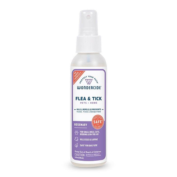 Wondercide Rosemary Flea & Tick Spray for Pets + Home with Natural Essential Oils (4 oz)
