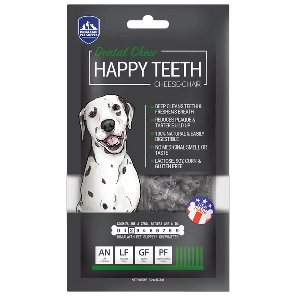 Himalayan Pet Supply Happy Teeth Cheese-Char Dental Chew (2.3 Oz)