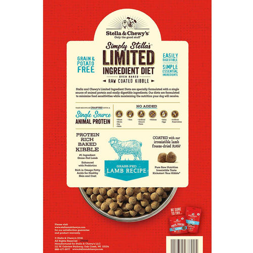 Stella & Chewy's Limited Ingredient Grass-Fed Lamb Raw Coated Kibble