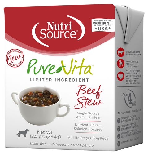 NutriSource® Pure Vita Beef Stew Limited Ingredient Wet Dog Food (12.5oz)