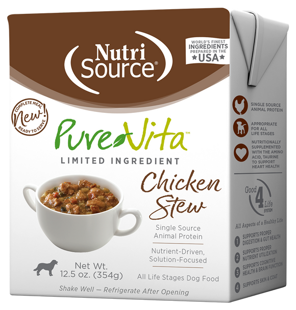 NutriSource® PureVita™ Chicken Stew Limited Ingredient Wet Dog Food (12.5 oz)