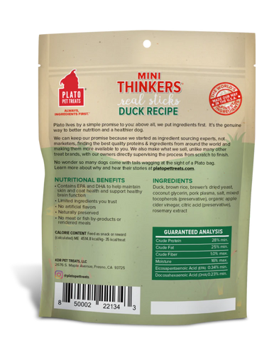 Plato Mini Thinkers Duck Meat Stick Dog Treats